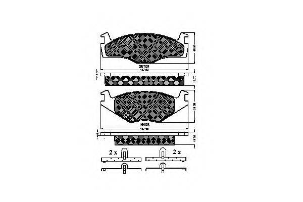 APEC BRAKING 0438 Комплект гальмівних колодок, дискове гальмо