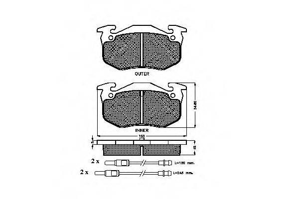 LOBRO 31036 Комплект гальмівних колодок, дискове гальмо