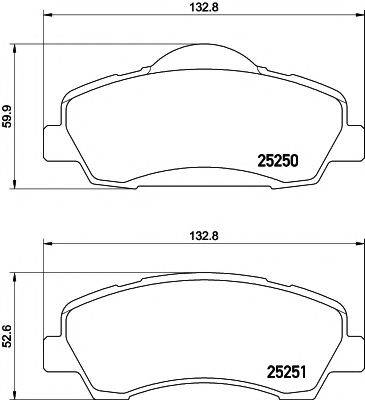 PAGID 25250 Комплект гальмівних колодок, дискове гальмо