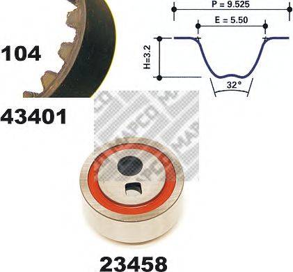 MAPCO 23401 Комплект ременя ГРМ