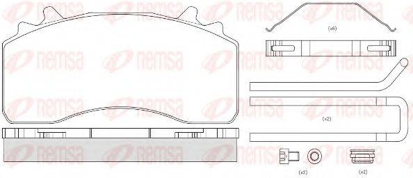REMSA 1526.80 Комплект гальмівних колодок, дискове гальмо
