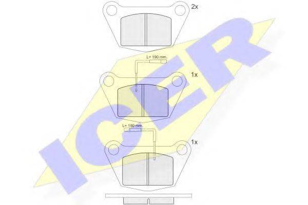 ICER 20693 Комплект гальмівних колодок, дискове гальмо
