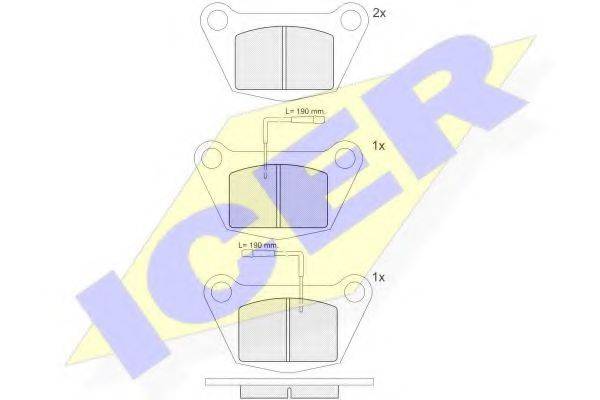 ICER 21078 Комплект гальмівних колодок, дискове гальмо