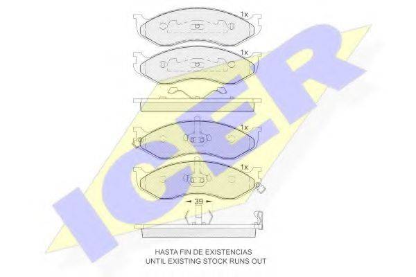 ICER 24187 Комплект гальмівних колодок, дискове гальмо