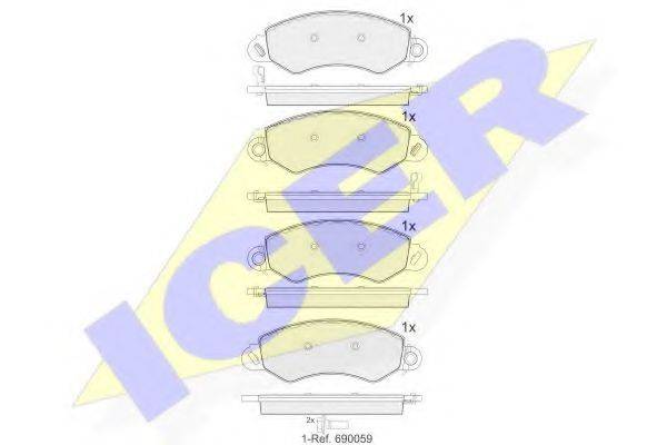 ICER 24361 Комплект гальмівних колодок, дискове гальмо