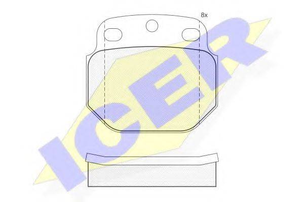 ICER 29688 Комплект гальмівних колодок, дискове гальмо