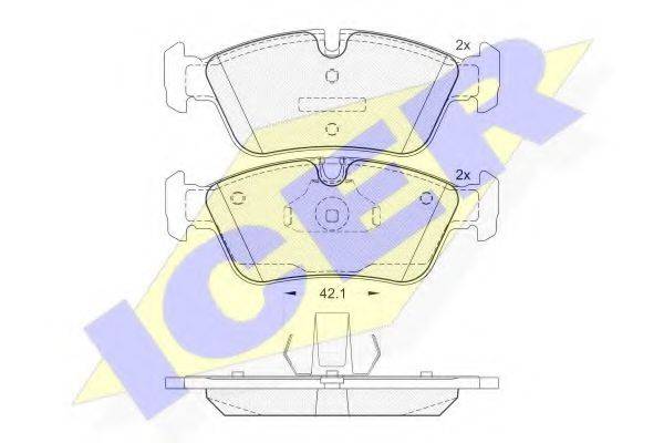 ICER 23286 Комплект гальмівних колодок, дискове гальмо