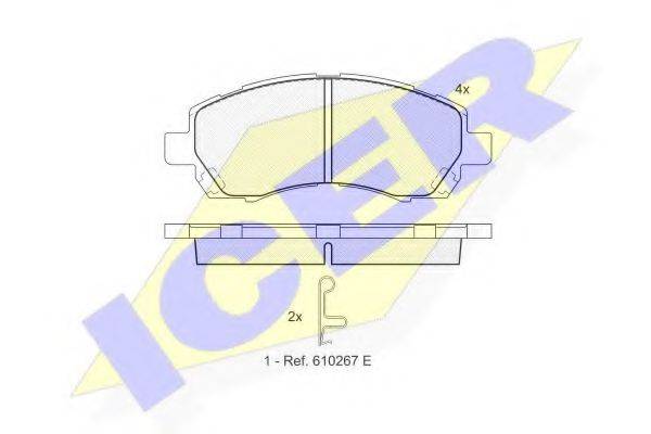 ICER 23781 Комплект гальмівних колодок, дискове гальмо