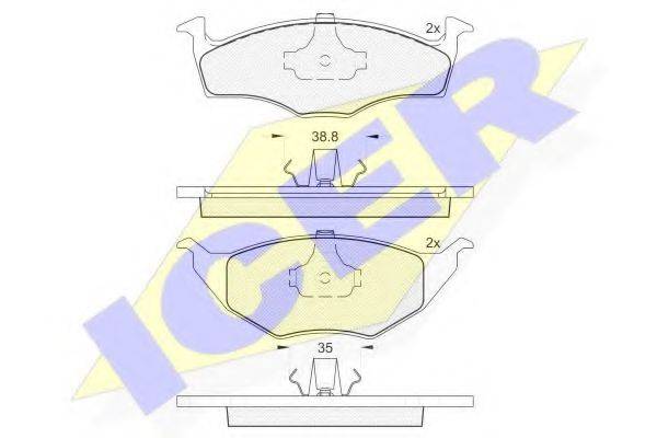 ICER 23394 Комплект гальмівних колодок, дискове гальмо