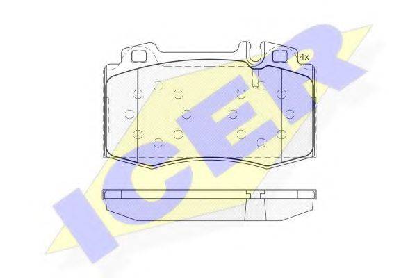 ICER 23045 Комплект гальмівних колодок, дискове гальмо