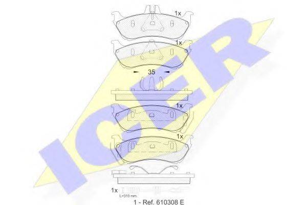 ICER 23718 Комплект гальмівних колодок, дискове гальмо