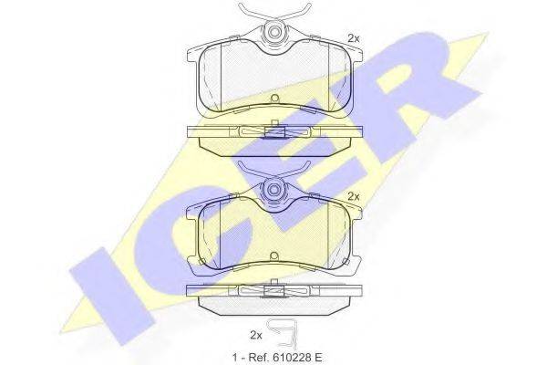 ICER 24020 Комплект гальмівних колодок, дискове гальмо