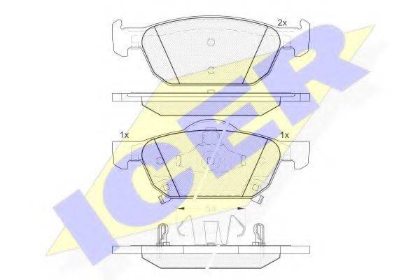 ICER 24796 Комплект гальмівних колодок, дискове гальмо