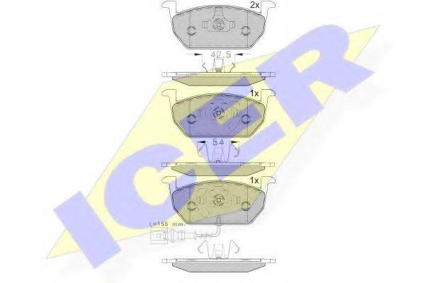 ICER 22035 Комплект гальмівних колодок, дискове гальмо