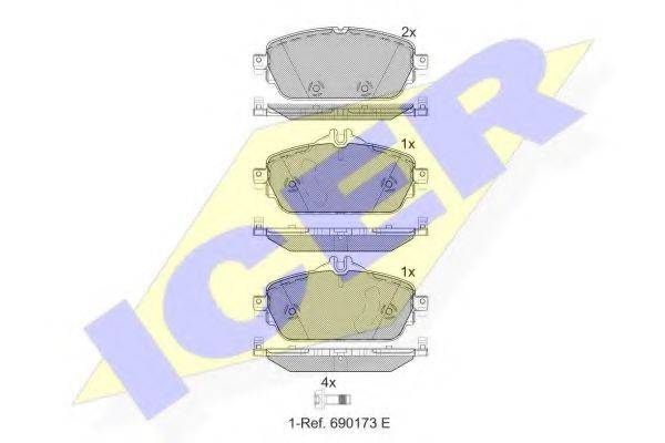 ICER 25535 Комплект гальмівних колодок, дискове гальмо