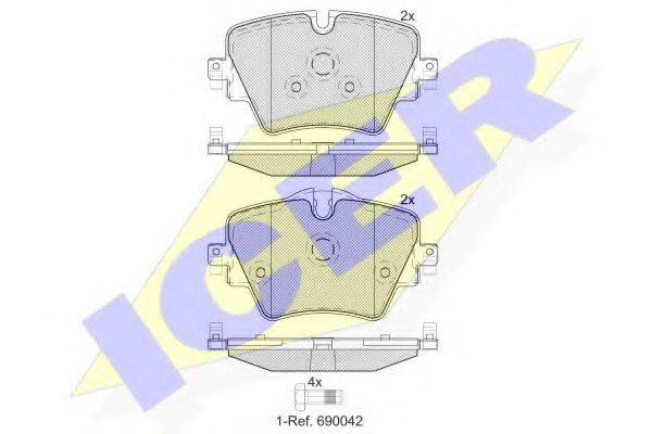 ICER 22216 Комплект гальмівних колодок, дискове гальмо