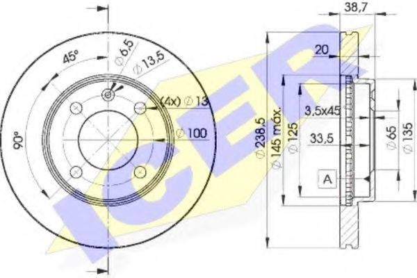 LUCAS DIESEL DF1517 гальмівний диск