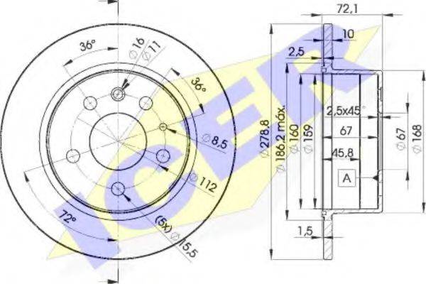 LUCAS DIESEL DF1574 гальмівний диск