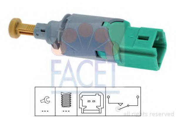 FACET 71223 Вимикач ліхтаря сигналу гальмування; Вимикач, привід зчеплення (Tempomat)