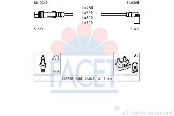 FACET 47254 Комплект дротів запалювання
