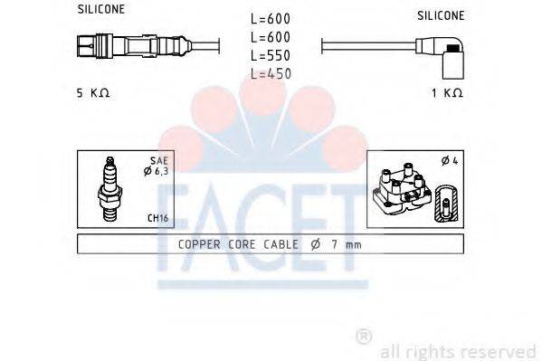 FACET 47248 Комплект дротів запалювання