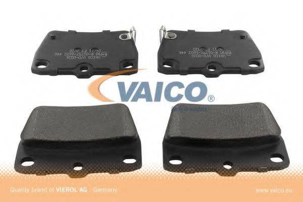 VAICO 70-0026 Комплект гальмівних колодок, дискове гальмо