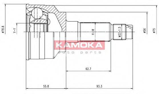 KAMOKA 7068 Шарнірний комплект, приводний вал