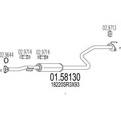 WALKER 18760 Середній глушник вихлопних газів