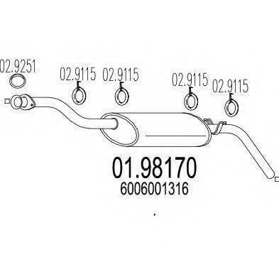 CIA 17129 Глушник вихлопних газів кінцевий