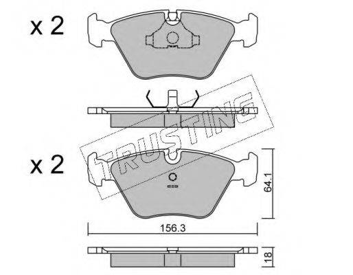 TRUSTING 21212 Комплект гальмівних колодок, дискове гальмо