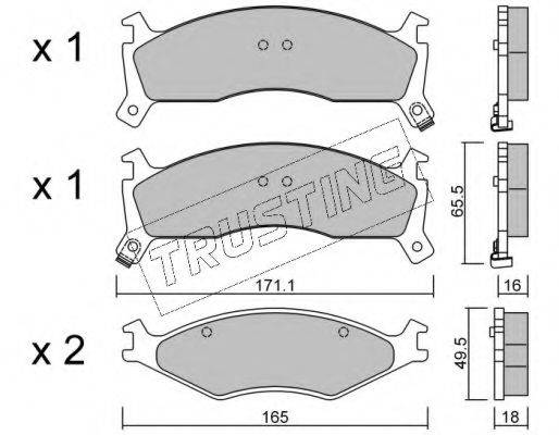 TRUSTING 21894 Комплект гальмівних колодок, дискове гальмо