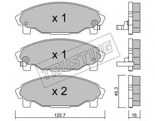 TRUSTING 21954 Комплект гальмівних колодок, дискове гальмо