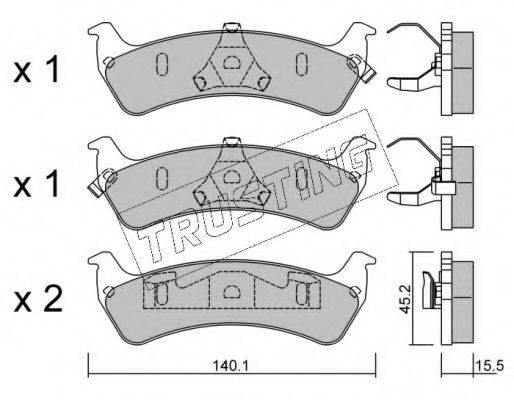 TRUSTING 23425 Комплект гальмівних колодок, дискове гальмо