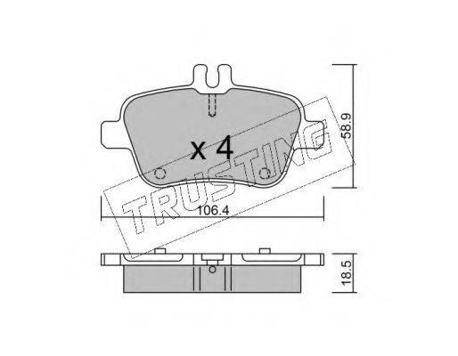 TRUSTING 24848 Комплект гальмівних колодок, дискове гальмо
