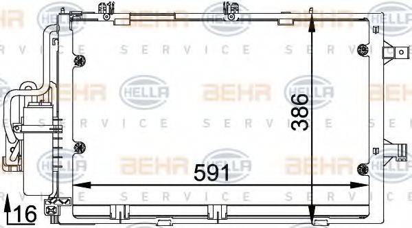 BEHR HELLA SERVICE 94058 Конденсатор, кондиціонер