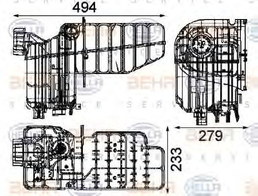 BEHR HELLA SERVICE B1037 Компенсаційний бак, охолоджуюча рідина