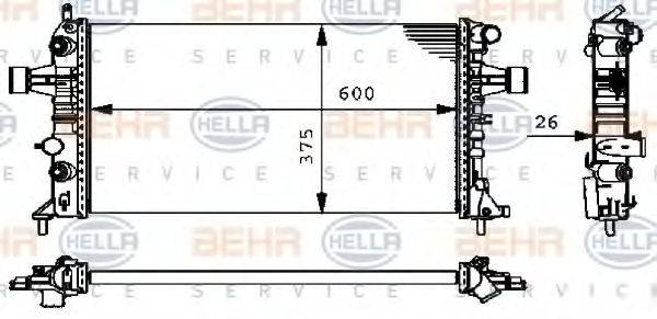 BEHR HELLA SERVICE 41081 Радіатор, охолодження двигуна