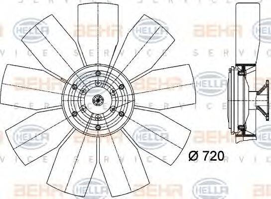 BEHR 2028 Вентилятор, охолодження двигуна