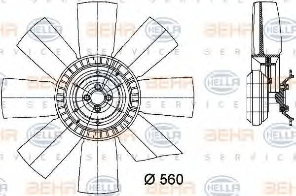 BEHR HELLA SERVICE 20974 Вентилятор, охолодження двигуна