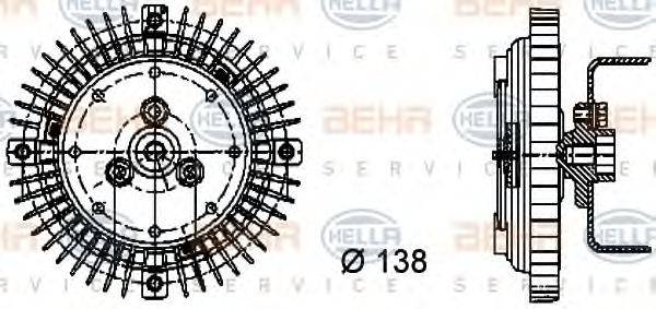 BEHR HELLA SERVICE 12024 Зчеплення, вентилятор радіатора