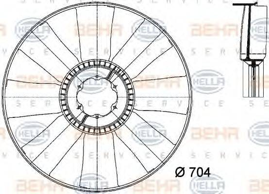 BEHR 04074 Крильчатка вентилятора, охолодження двигуна