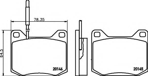 HELLA 20146 Комплект гальмівних колодок, дискове гальмо