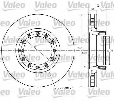 VALEO 187009 гальмівний диск