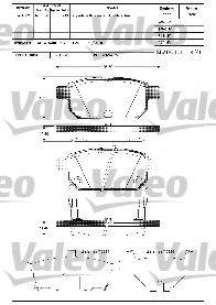 VALEO 601285 Комплект гальмівних колодок, дискове гальмо