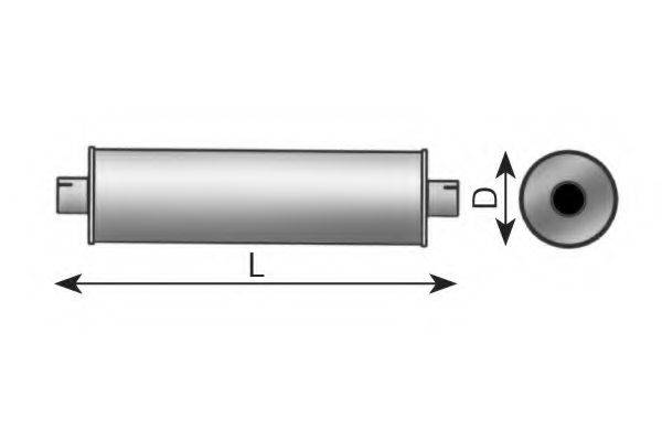 DINEX 89441 Середній глушник вихлопних газів, універсальний