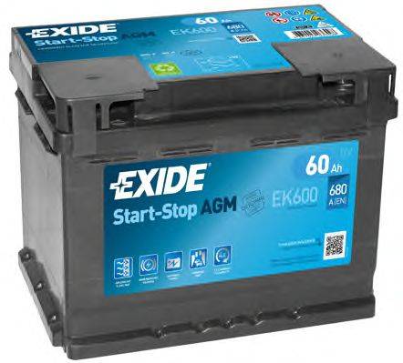 EXIDE EK600 Стартерна акумуляторна батарея; Стартерна акумуляторна батарея