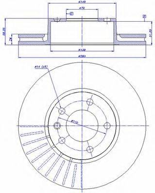 CAR 55159 гальмівний диск