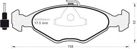 MGA 158 Комплект гальмівних колодок, дискове гальмо