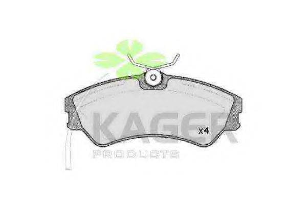 KAGER 20124 Комплект гальмівних колодок, дискове гальмо