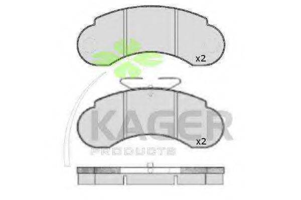 KAGER 21573 Комплект гальмівних колодок, дискове гальмо